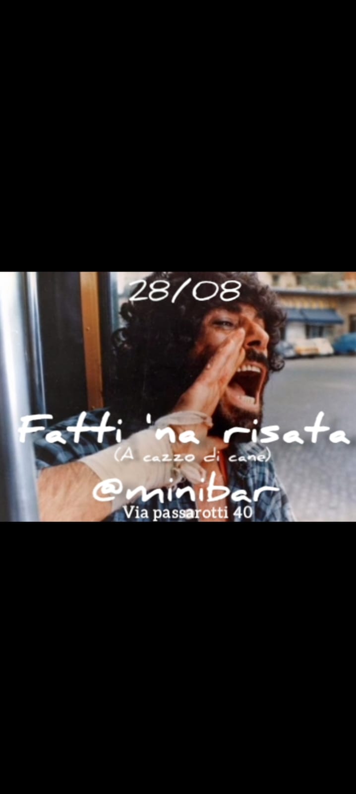 Locandina serata Fatti 'na risata al MINIBAR — venerdì 28 agosto 2026